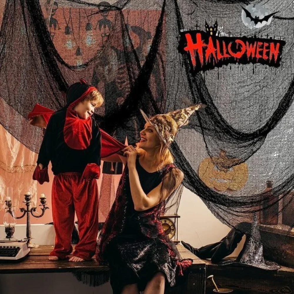 30×72inch Black 5Pcs Halloween‎ Decorations Clearance Creepy Cloth